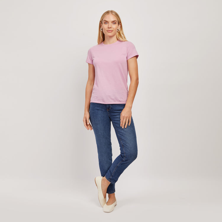 Women wearing Rosado Fitted Crew Marcy Tee