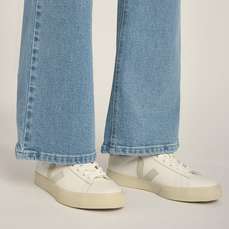 Women wearing Light Blue High Rise Wide Leg Hubert