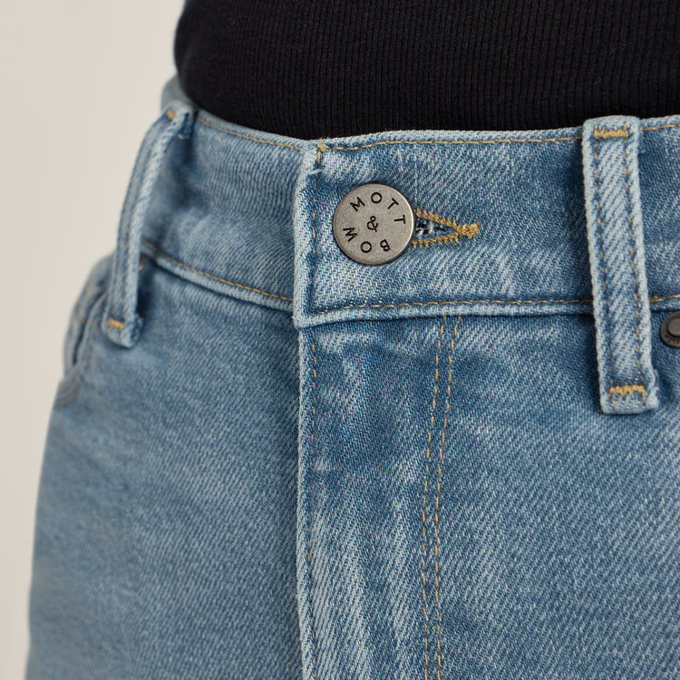 Women wearing Light Blue High Rise Wide Leg Hubert