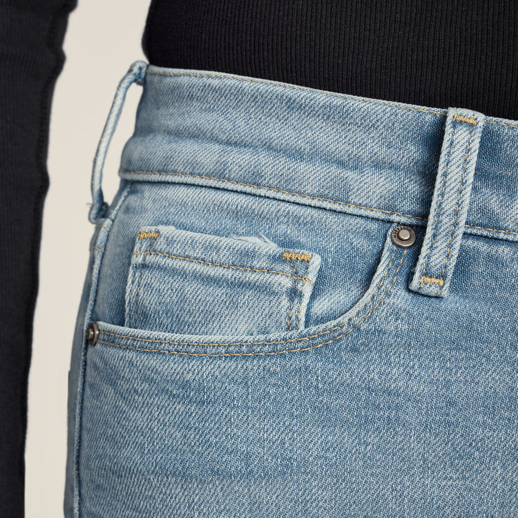 Women wearing Light Blue High Rise Wide Leg Hubert