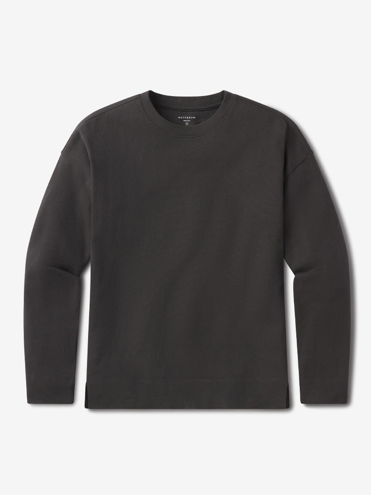 Women wearing Vintage Gray Cotton Jersey Oversized Long Sleeve Tee