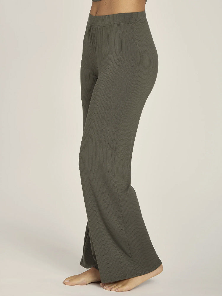 Women wearing Evergreen Lounge Wide Leg Pants