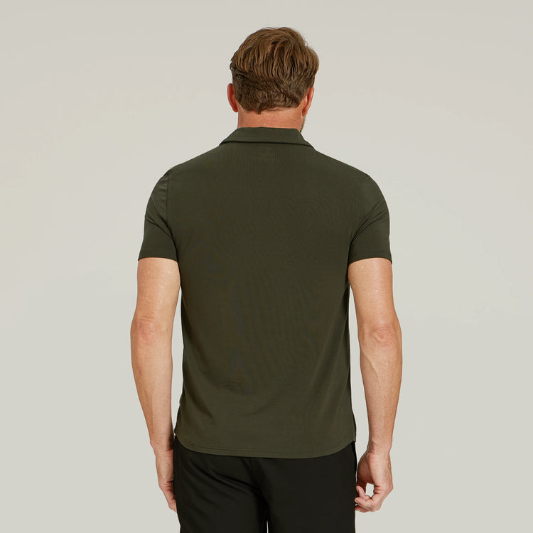 Men wearing Forest Green Luxe Performance Polo