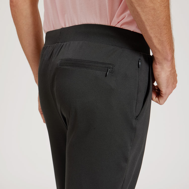 Men wearing Black Performance Stretch Jogger