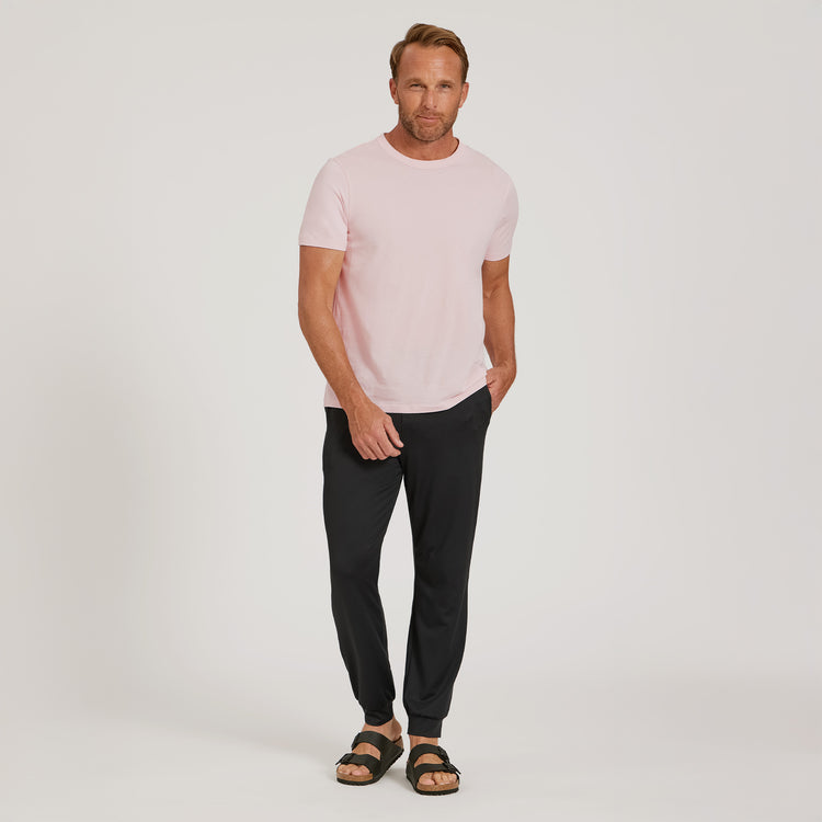 Men wearing Black Performance Stretch Jogger