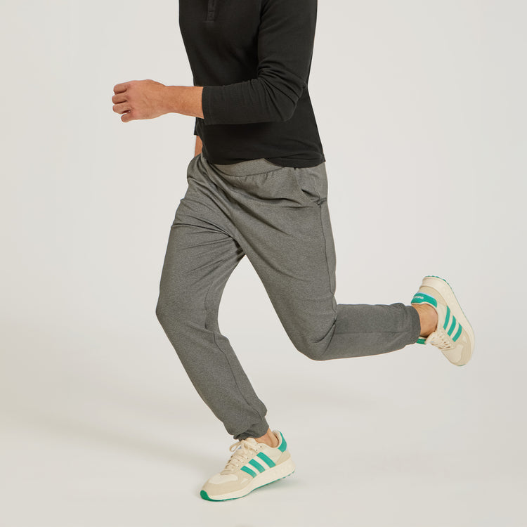 Men wearing Charcoal Heather Performance Stretch Jogger