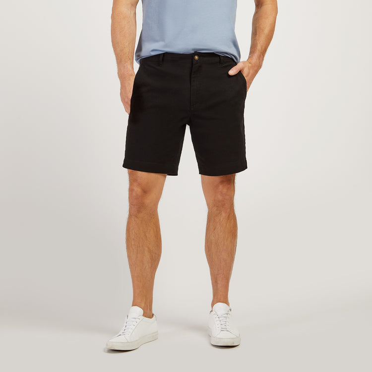 Men wearing Black Stretch Chino Short