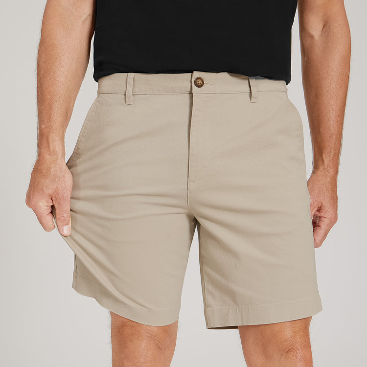 Men wearing Ecru Stretch Chino Short