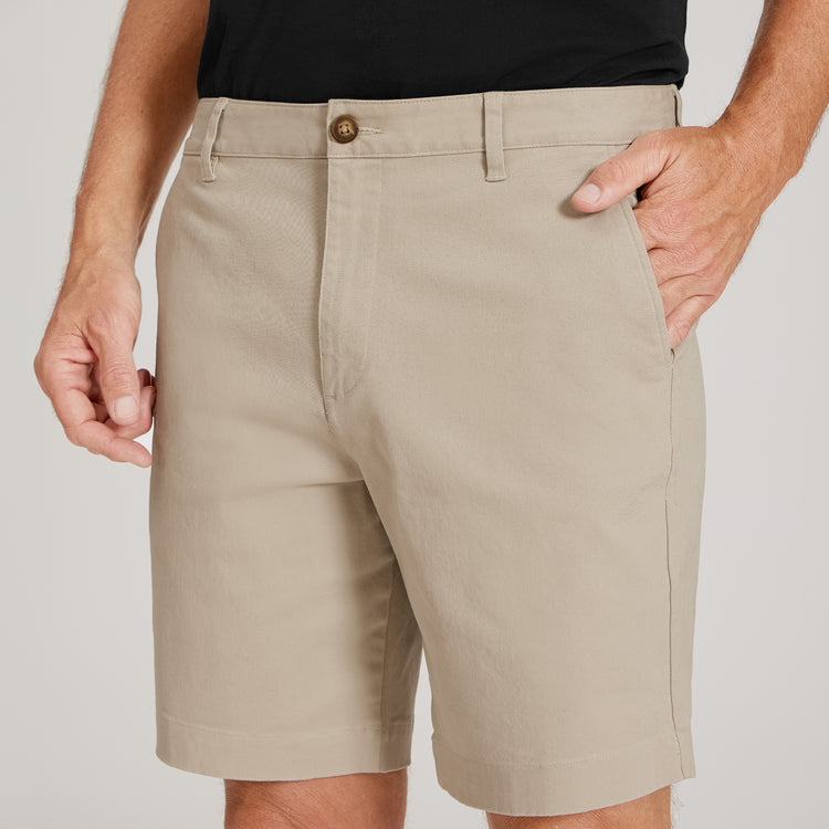Men wearing Ecru Stretch Chino Short
