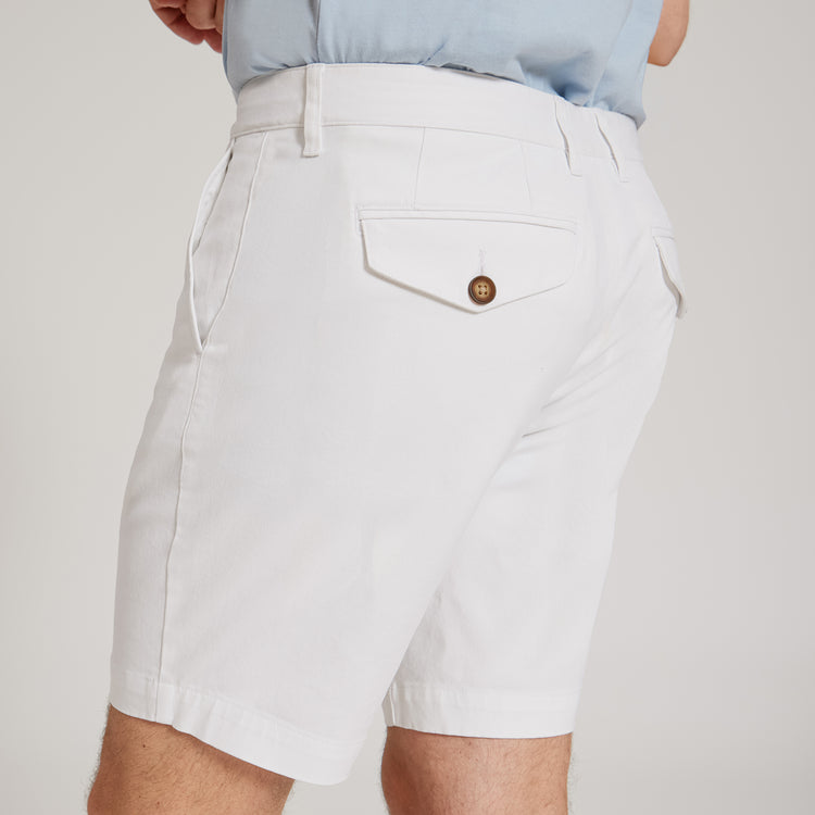 Men wearing White Stretch Chino Short