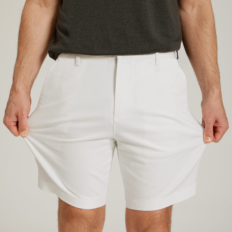 Men wearing White Stretch Chino Short