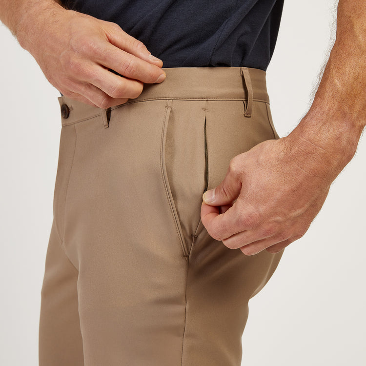 Men wearing Khaki Slim Tech Pants