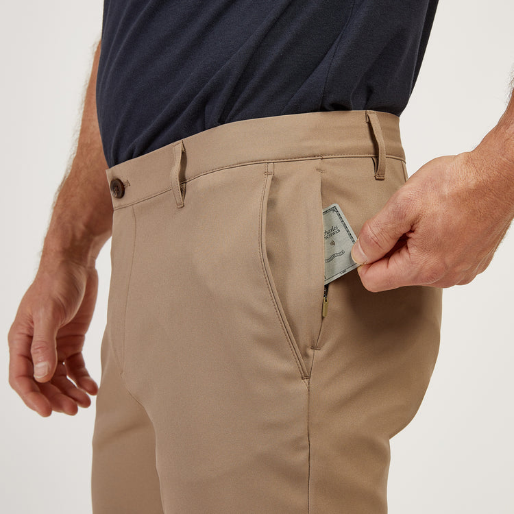 Men wearing Khaki Slim Tech Pants