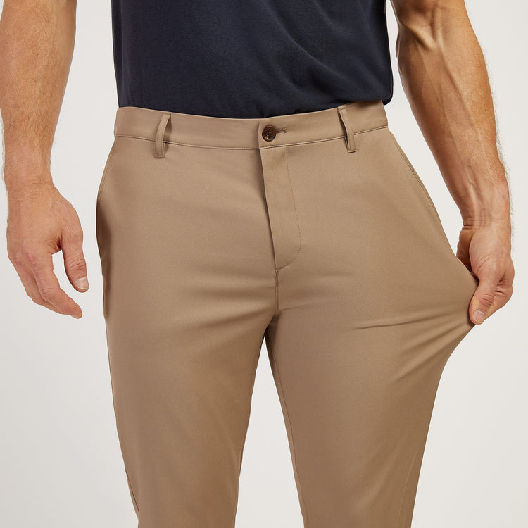 Men wearing Khaki Slim Tech Pants
