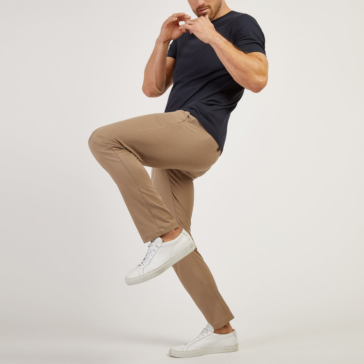 Men wearing Khaki Slim Tech Pants