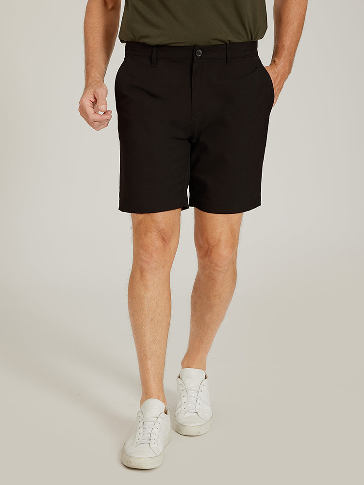 Men wearing Black Tech Shorts