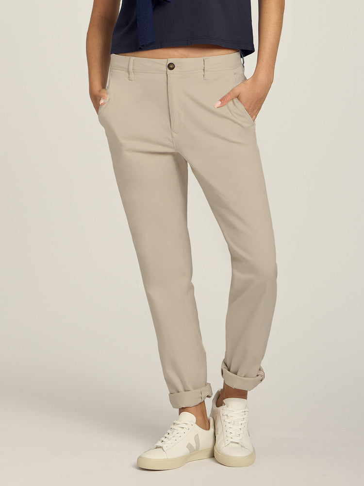 Women wearing Ecru My Boyfriend's Chinos Pants
