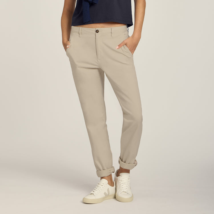 Women wearing Ecru My Boyfriend's Chinos Pants