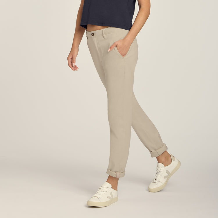 Women wearing Ecru My Boyfriend's Chinos Pants