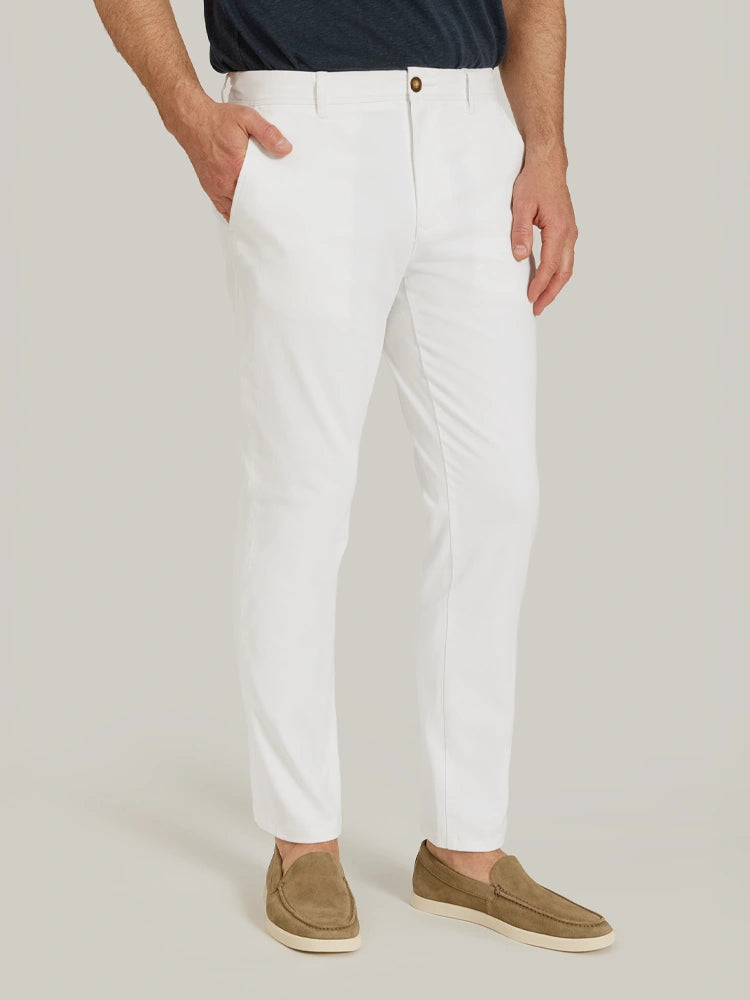 Men wearing White Everyday Comfort Slim Chino Pants