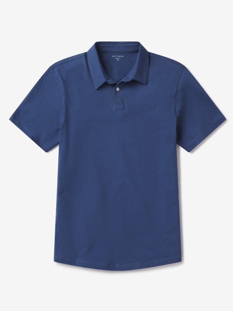 Men wearing Baltic Blue Jersey Sueded Polo
