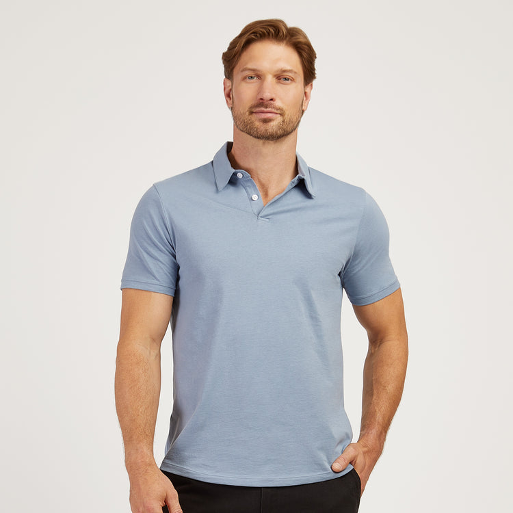 Men wearing California Blue Jersey Sueded Polo