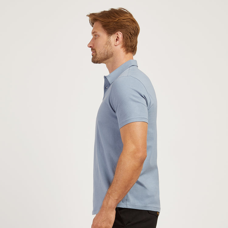 Men wearing California Blue Jersey Sueded Polo