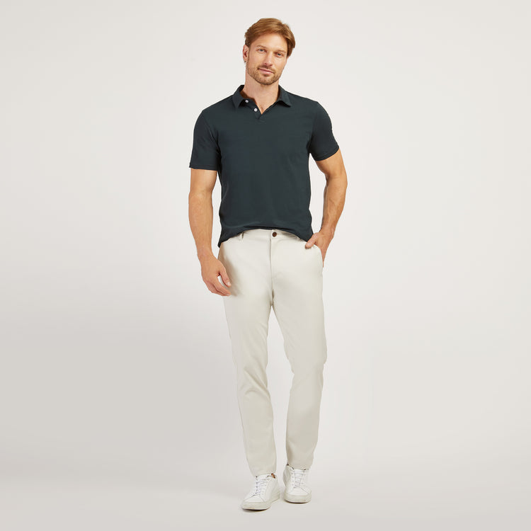 Men wearing Pine Jersey Sueded Polo