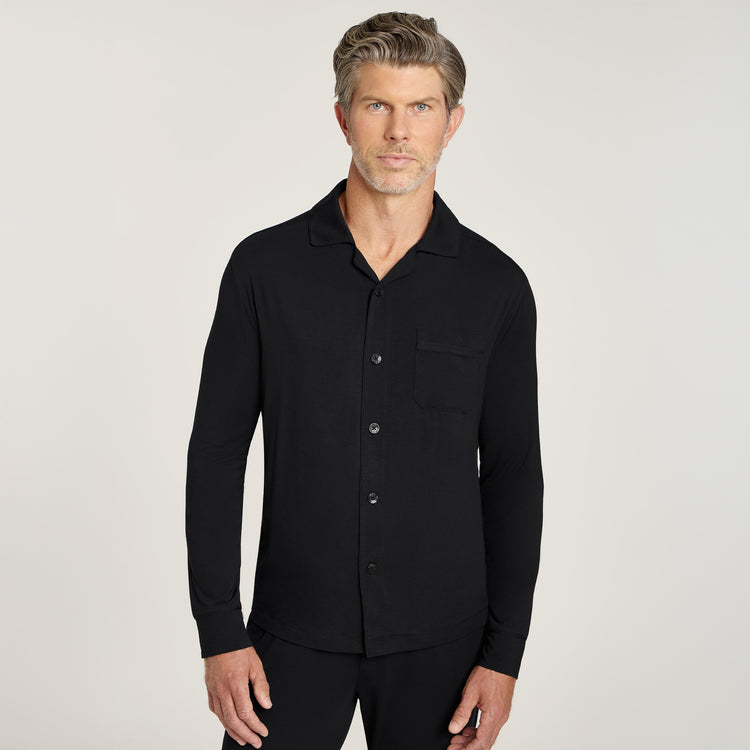 Men wearing Black Pajama Shirt