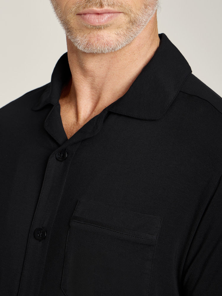 Men wearing Black Pajama Shirt