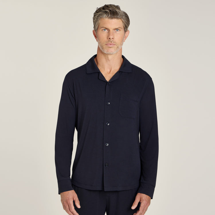 Men wearing Navy Pajama Shirt