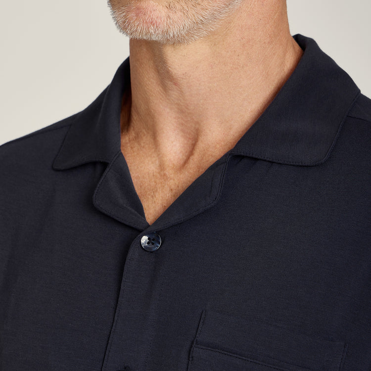 Men wearing Navy Pajama Shirt