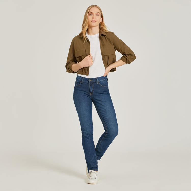Women wearing White Relaxed Crew Marcy Tee