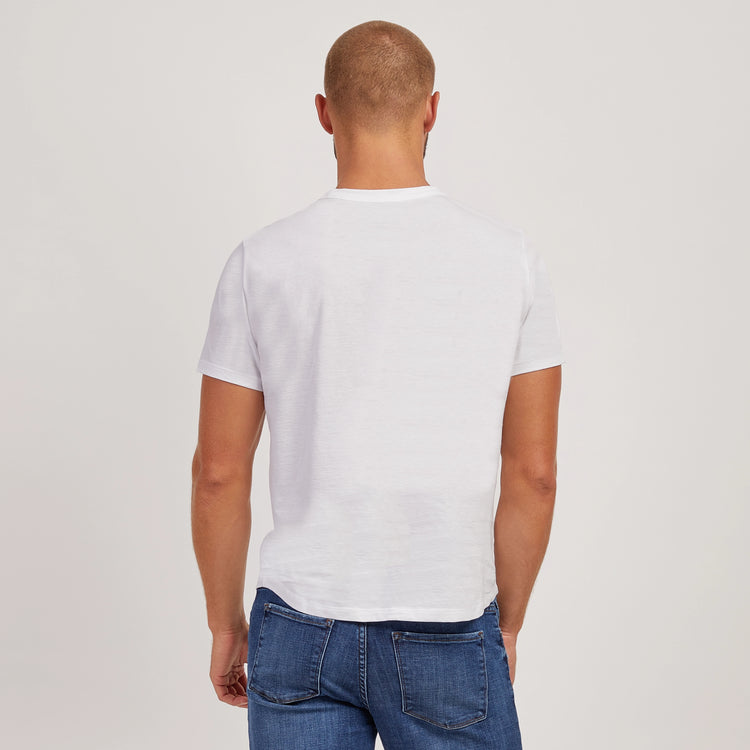 Men wearing White Curved Hem Driggs Tee