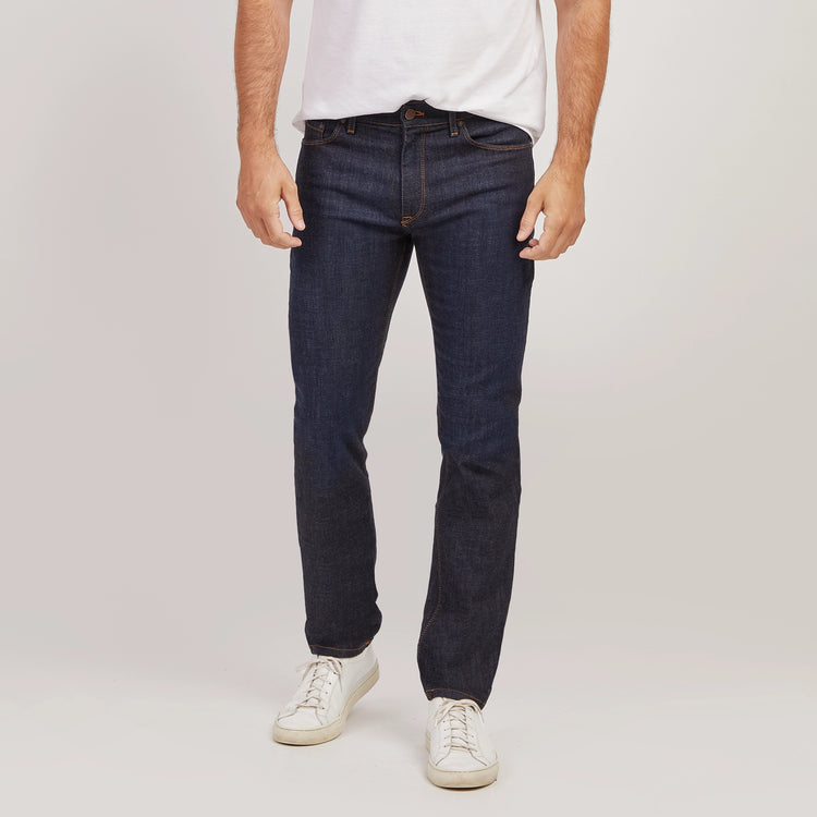Men wearing Bleu Foncé All Blue Jeans