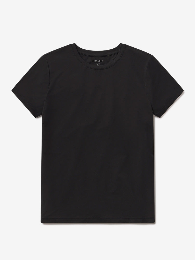 Women wearing Black Second Skin Crew Tee