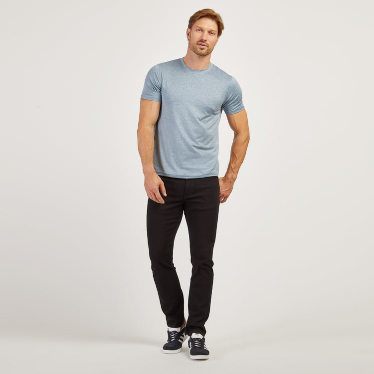 Men wearing Sky Blue Heather Tech Tee