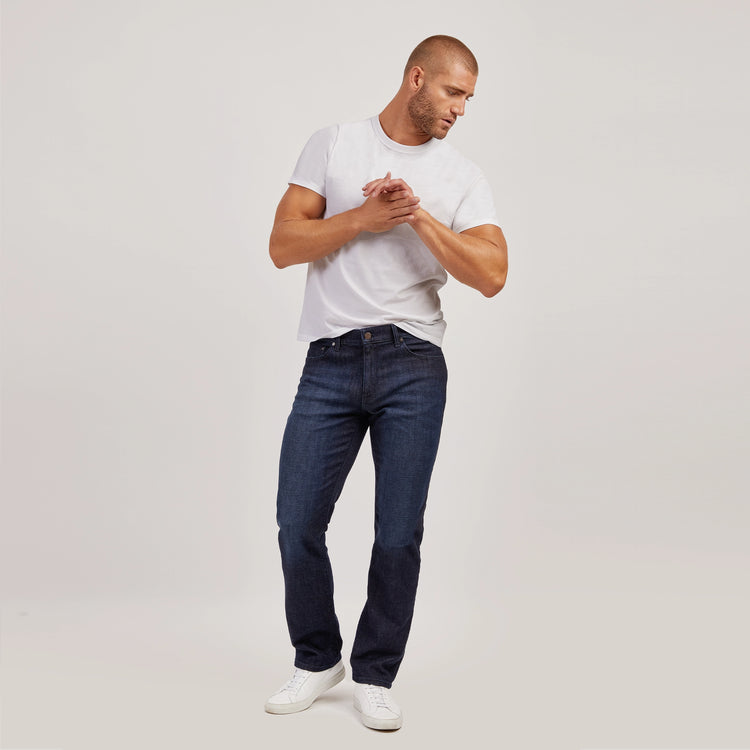 Men wearing Medium/Dark Blue Straight Crosby Jeans