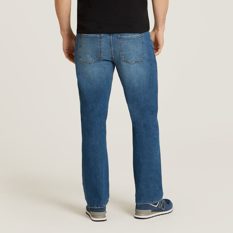 Men wearing Light/Medium Blue Straight Ridge Jeans