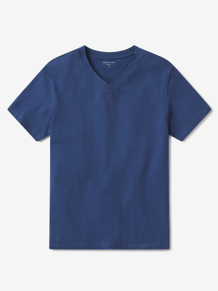 Men wearing Baltic Blue Classic V-Neck Driggs Tee