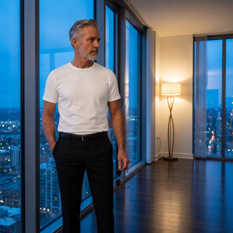 Men wearing Blanco Classic Crew Driggs Tee