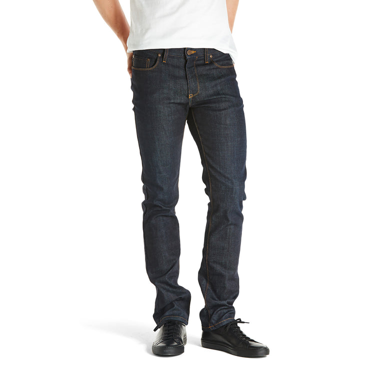 Men wearing Bleu Foncé All Blue Jeans