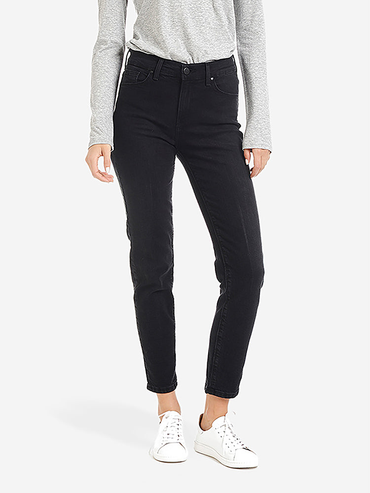 Women wearing Washed Black High Rise Mom Allen Jeans