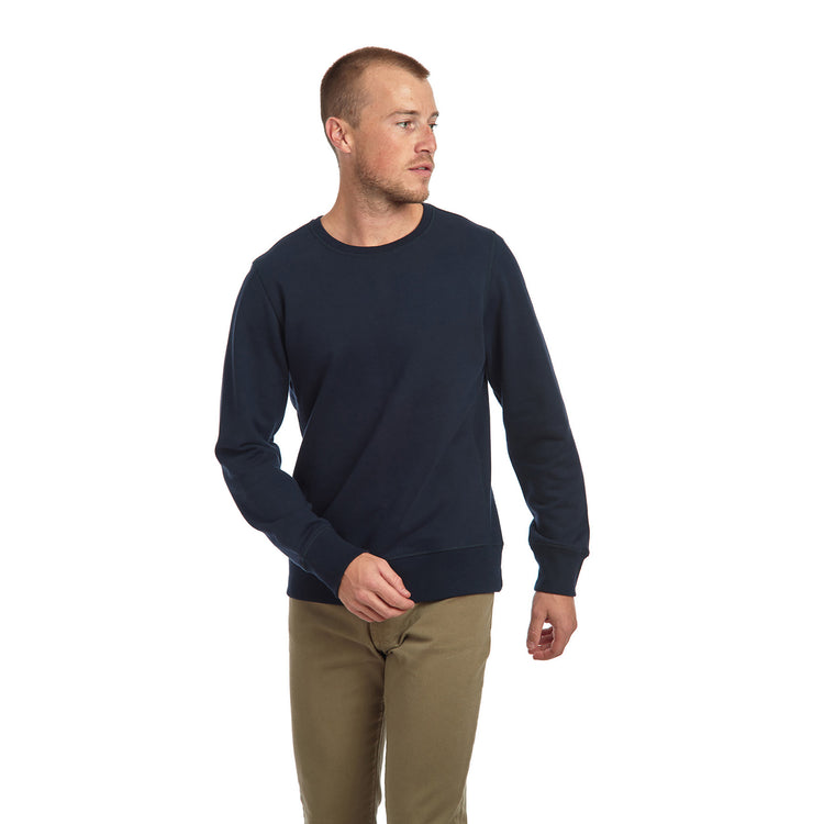 Men wearing Bleu marine The French Terry Sweatshirt Hooper