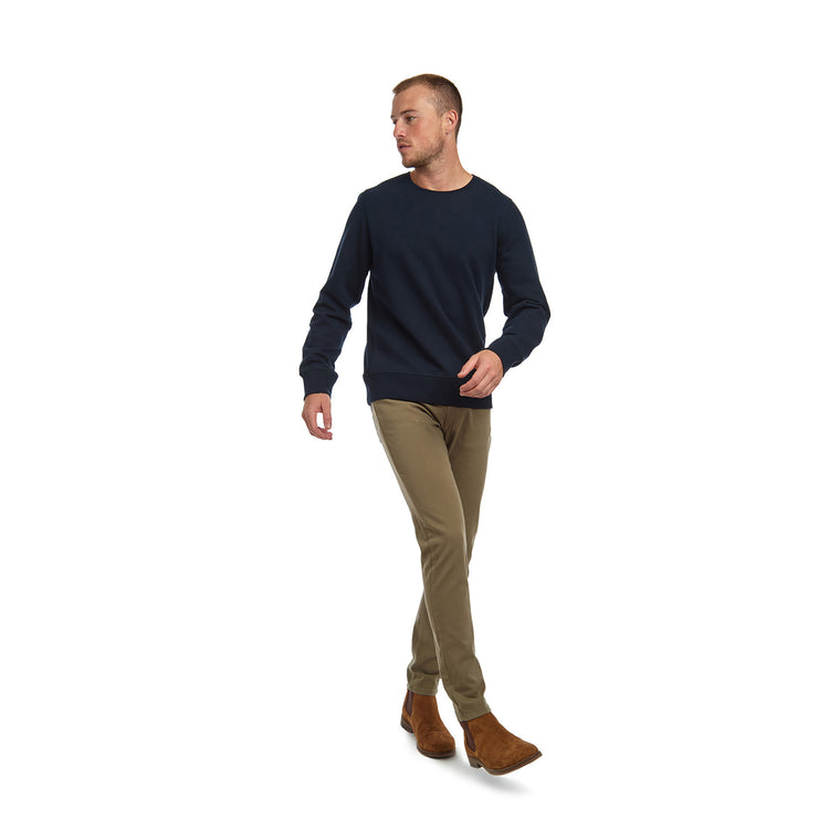 Men wearing Bleu marine The French Terry Sweatshirt Hooper