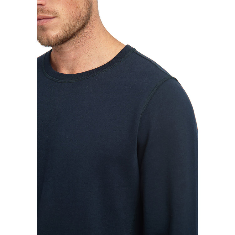 Men wearing Bleu marine The French Terry Sweatshirt Hooper