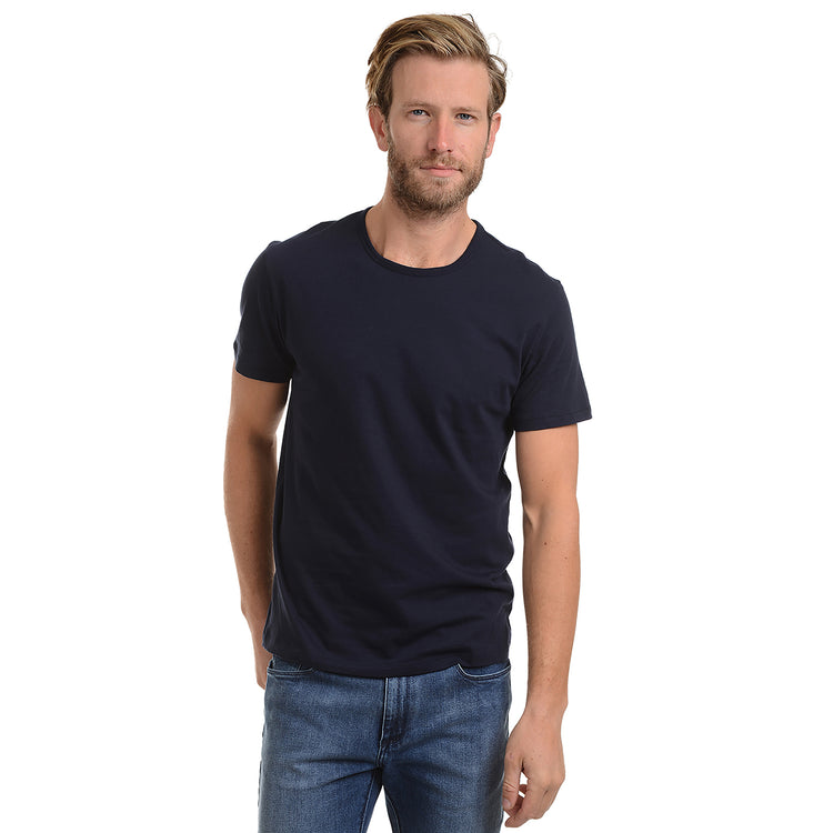 Men wearing Navy Classic Crew Driggs Tee