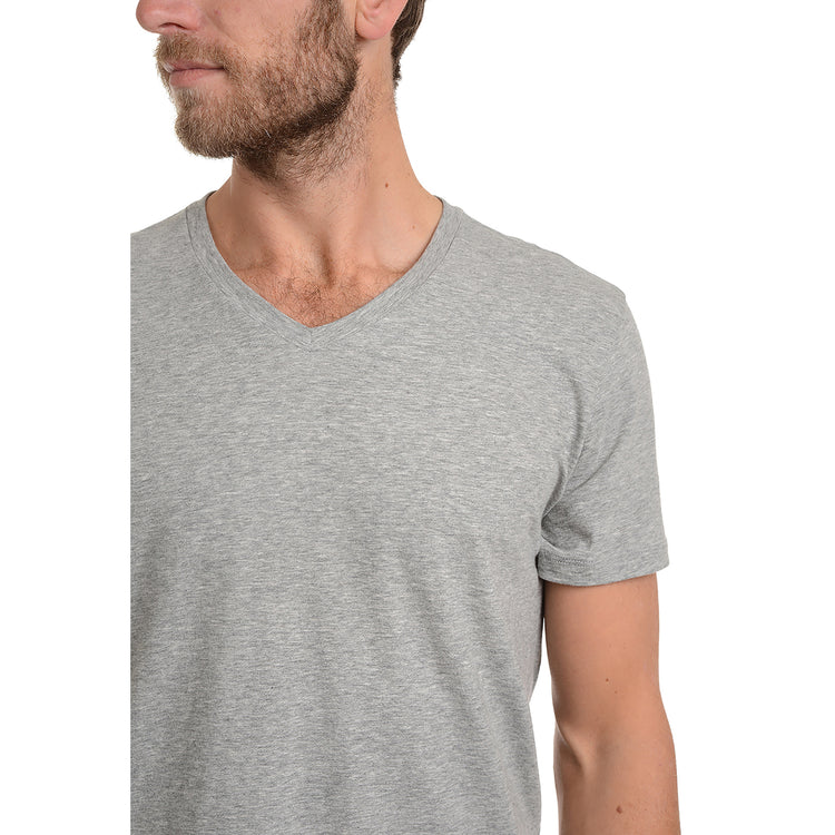 Men wearing Gris jaspeado Classic V-Neck Driggs Tee
