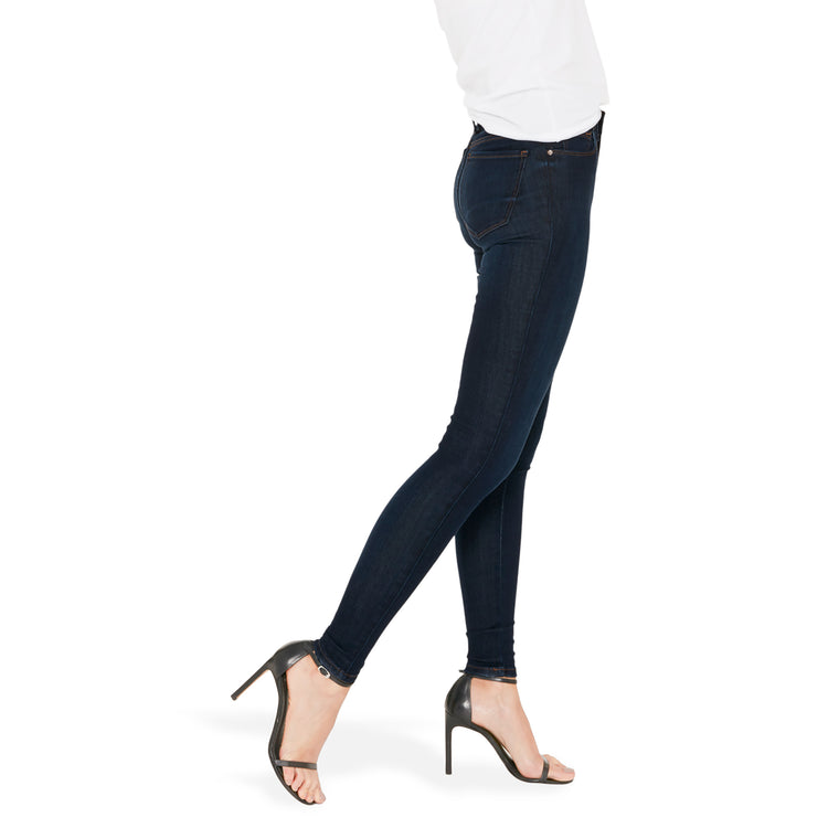 Women wearing Faded Medium/Dark Blue High Rise Skinny Jane Jeans