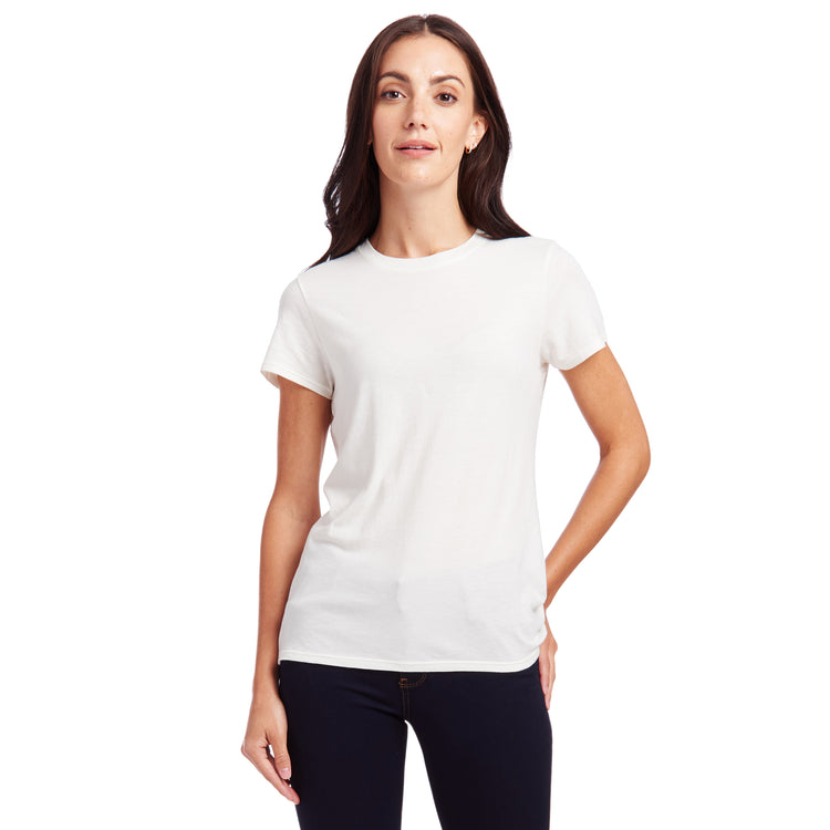 Women wearing Blanco vintage Fitted Crew Marcy Tee